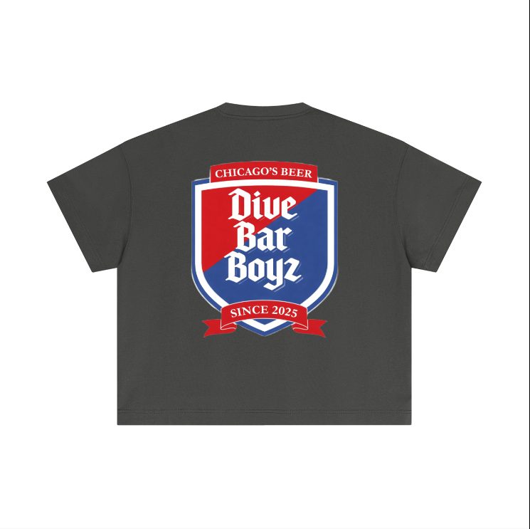 Olden Style tee — back: 'Chicago's Beer · Dive Bar Boyz · Since 2025' beer-shield crest